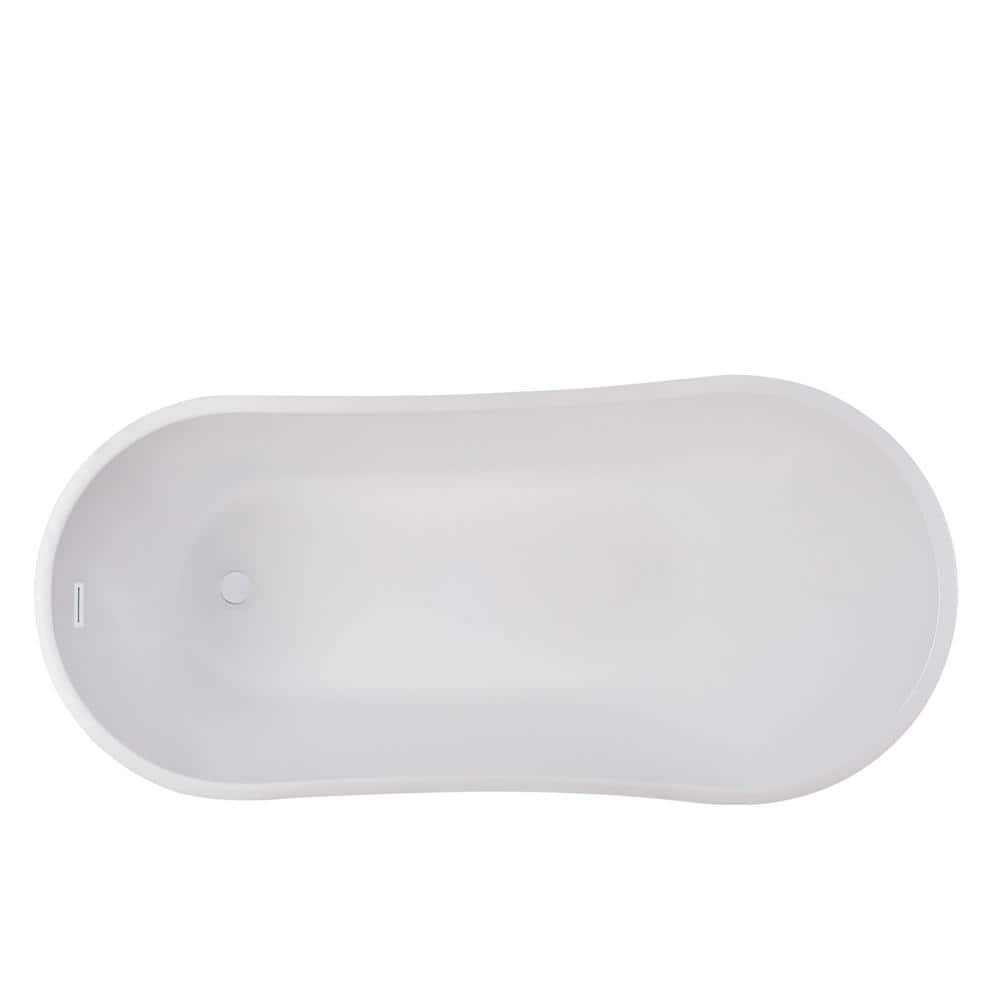 Pure White Acrylic Freestanding Soaking Bathtub