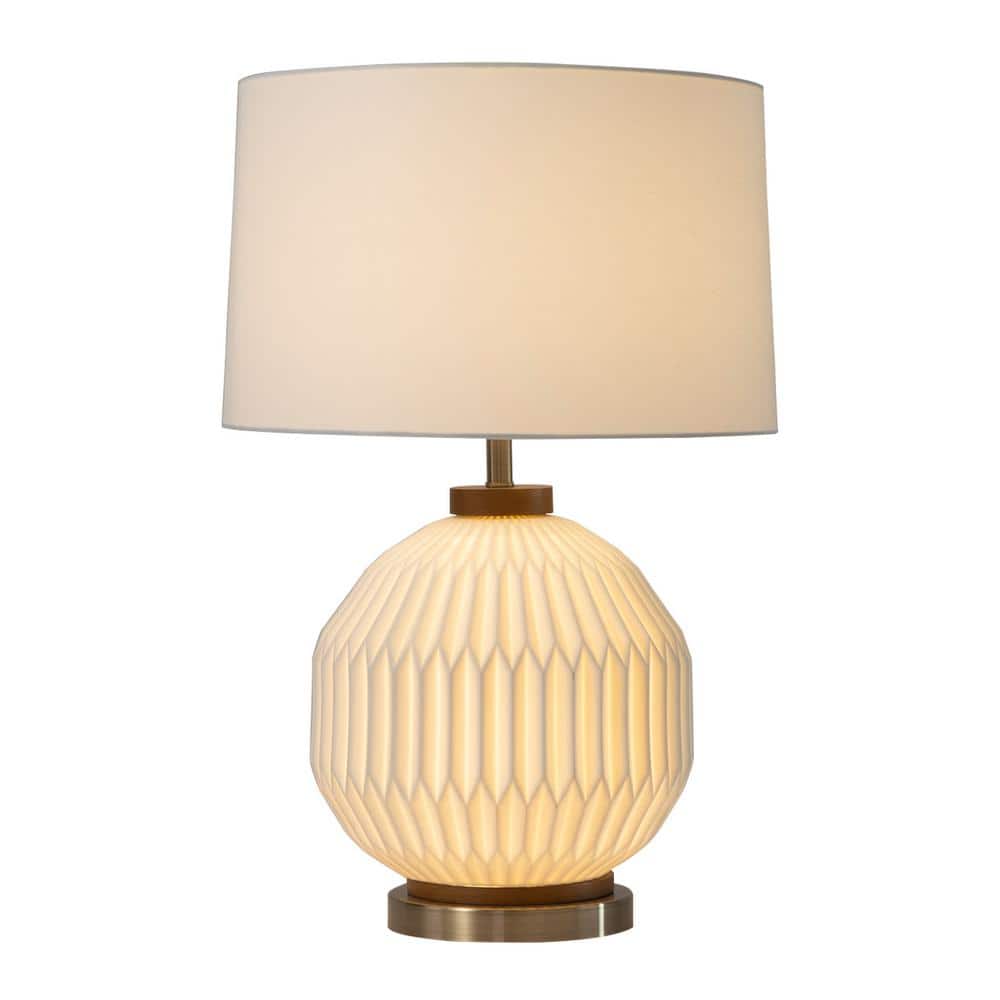 Moraga 24" Bone Porcelain and Walnut Table Lamp