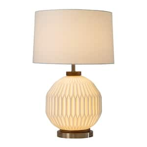 24 in. Walnut Moraga Bone Porcelain Table Lamp