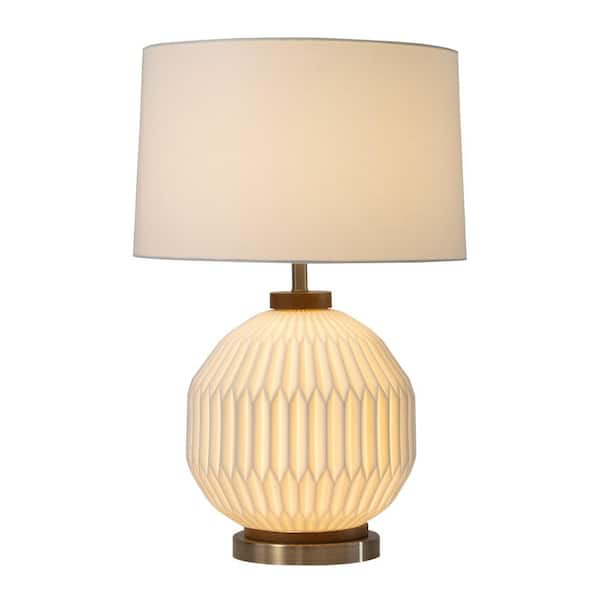 NOVA of California 24 in. Walnut Moraga Bone Porcelain Table Lamp