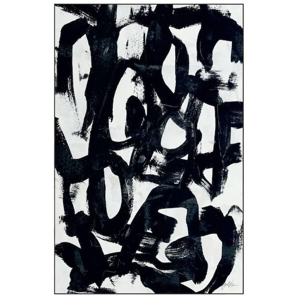 Black 5' x 8' Graffiti Tangle I Washable Abstract Art Area Rug Power-loomed Heavenly Softness with Non-Slipping Backing