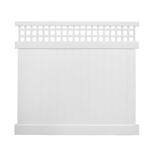 Weatherables Scottsdale 7 ft. H x 8 ft. W White Vinyl Privacy Fence Panel Kit