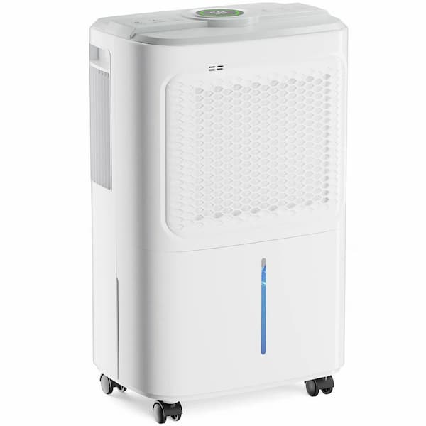 31 pt White Dehumidifier for 2500 sq. ft. Home Bathroom Basement w/ Drain Hose 2L Water Tank , Child Lock, Auto Defrost