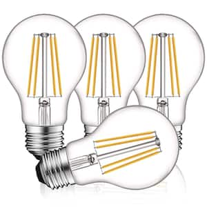 60-Watt Equivalent A19 Dimmable Edison LED Light Bulbs UL Listed 3000K Soft White (4-Pack)