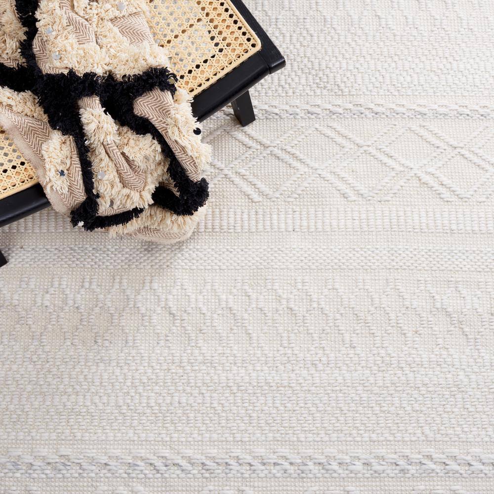 Natura Ivory Square Hand-Woven Wool Blend Area Rug, 6' x 6'
