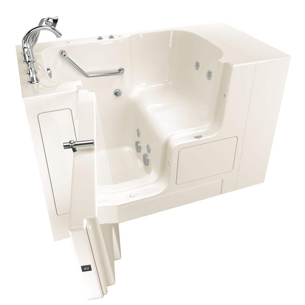 American Standard Gelcoat Value Series 52 in. Left Hand Touch Control Walk-In Whirlpool Bathtub with Outward Opening Door in Linen -  3252OD.709.WLL-PC