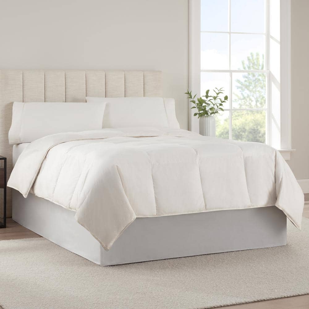 Light Gray Polyester Full Bed Skirt with 13 Inch Drop