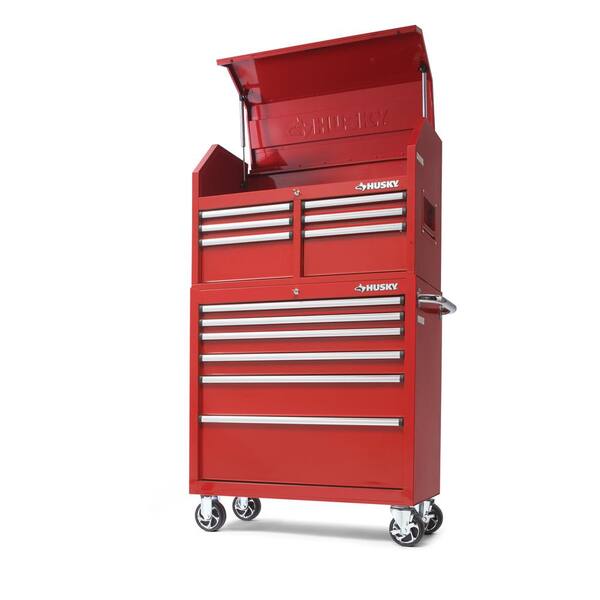 Husky 36 in. W 12-Drawer Combination Tool Chest and Rolling