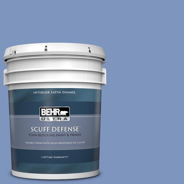 BEHR ULTRA 5 gal. #M540-5 Blue Satin Extra Durable Satin Enamel Interior Paint & Primer