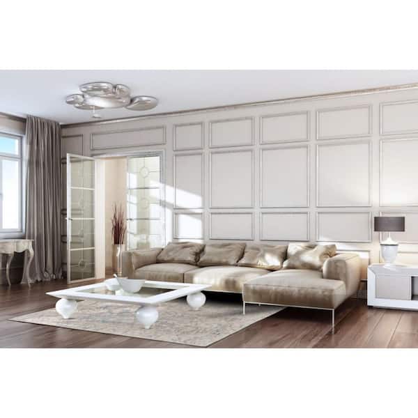 2 ft. x 8 ft. Ivory, Blue Abstract Area Rug