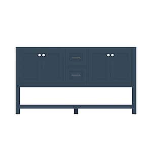 Wilmington 59 in. W x 21.5 in. D x 33.45 in. H Double Bath Vanity Cabinet without Top in Blue