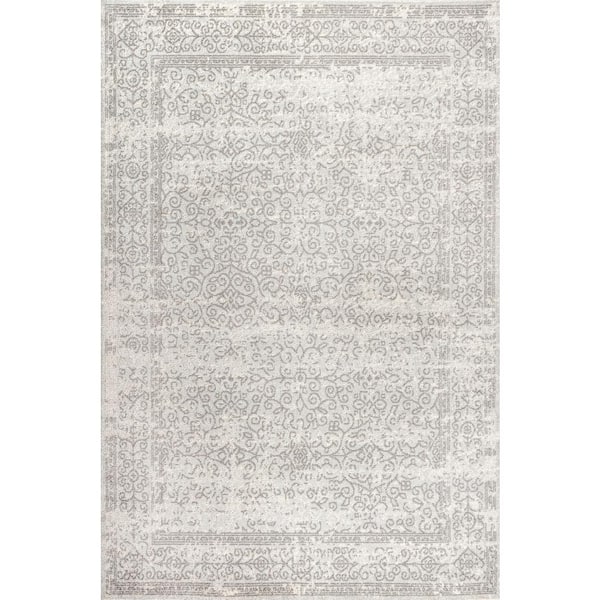 JONATHAN Y Ferro Filigree Modern Gray Gray/Dark Gray 4 ft. x 6 ft. Area Rug