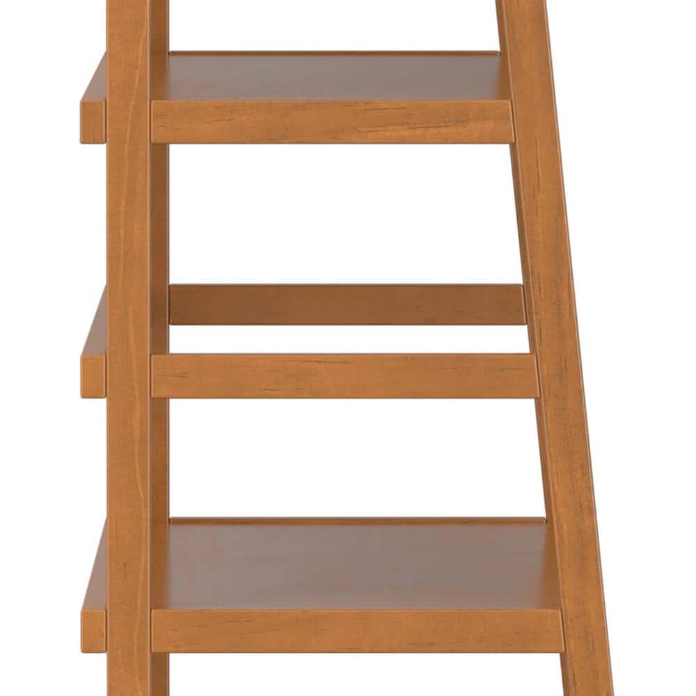 Acadian Solid Wood 63'' Ladder Shelf in Light Golden Brown