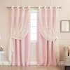 Best Home Fashion Light Pink Solid Grommet Sheer Curtain - 52 in. W x ...