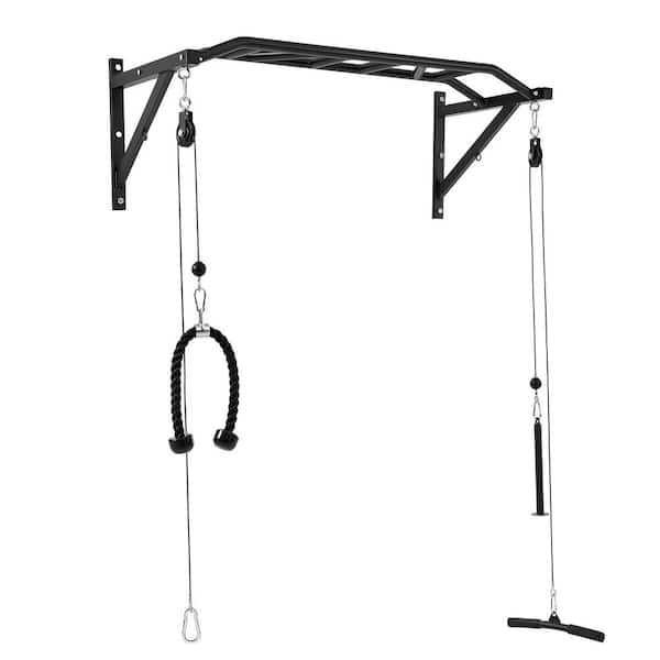 Multi-Grip Wall Mounted Pull Up Bar 50 in. Wide Chin Up Station with LAT Pulldown 440 lbs. Home Gym Bar