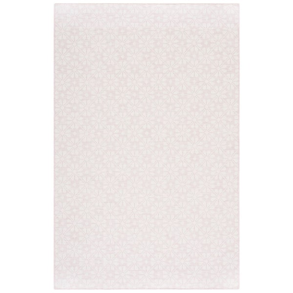 Martha Stewart 5 ft. x 8 ft. Pink/Ivory Monochrome Floral Area Rug