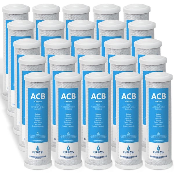 Express Water – 50 Pack Activated Carbon Block Water Filter Replacement – 5 Micron – Under Sink Reverse Osmosis System Express Water – 50 Pack Activated Carbon Block Water Filter Replacement – 5 Micron – Under Sink Reverse Osmosis System