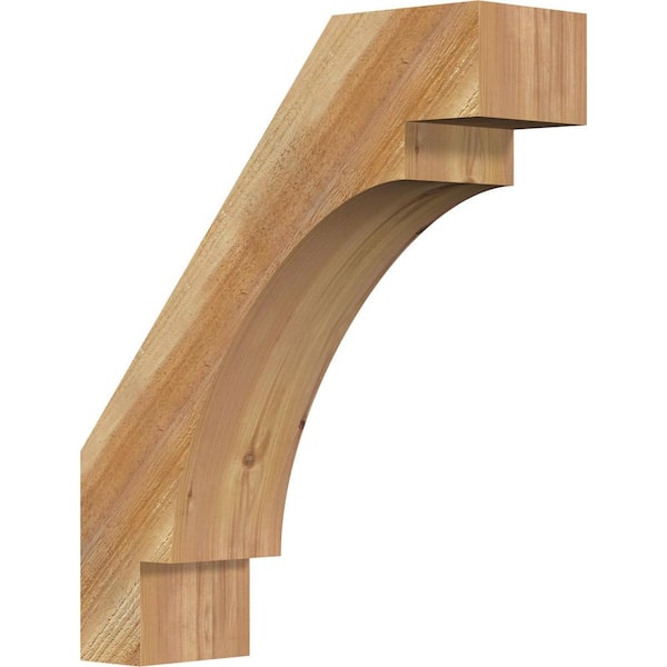 Ekena Millwork 6"W x 20"D x 24"H Merced Rough Sawn Knee Brace, Western Red Cedar