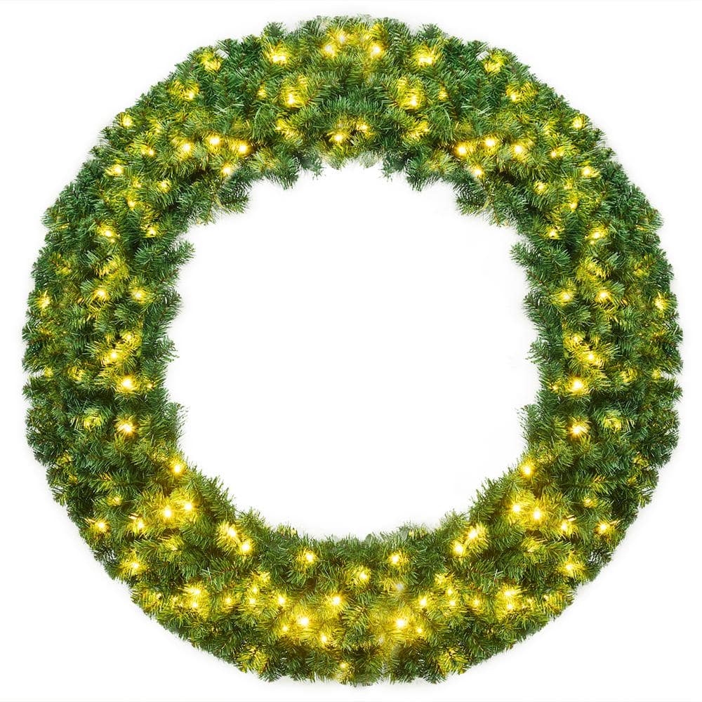 Costway 48 in. Green Cordless Pre-Lit LED Artificial Costway 48 in. Green Cordless Pre-Lit LED Artificial