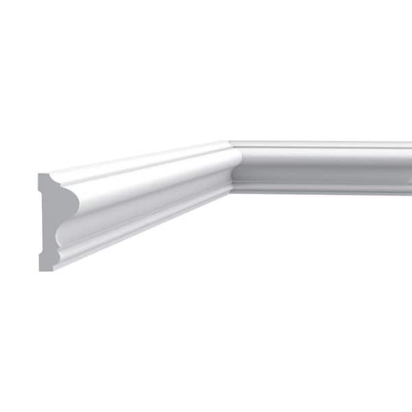 ORAC DECOR 1 in. D x 2-3/8 in. W x 78-3/4 in. L Primed White Plain Polyurethane Panel Moulding (2-Pack)