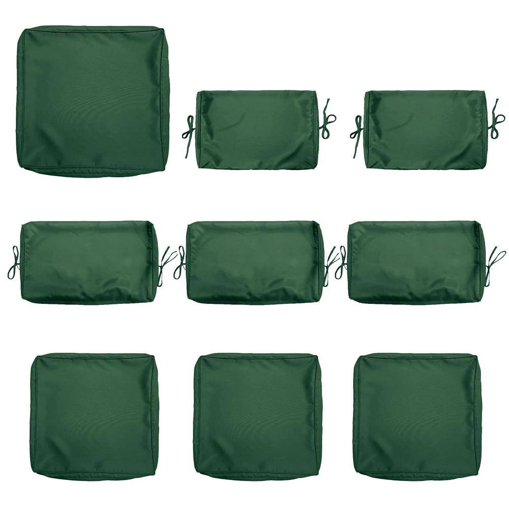 WNP 9Pieces 25.6 in. Outdoor Patio Replacement Slip Covers for 4