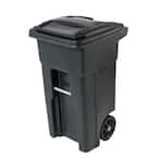 32 Gal. Greenstone Trash Can with Wheels and Attached Lid