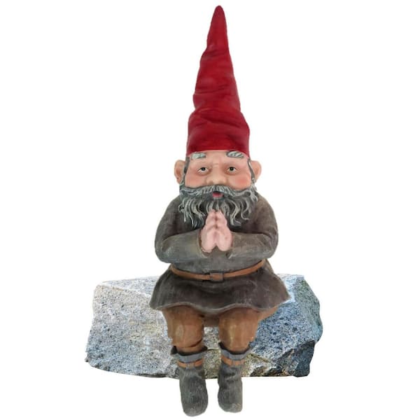 Toad Hollow 12-1/2 in. Mordecai the Gnome Shelf Sitter Statue