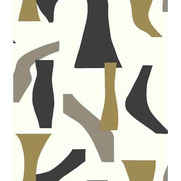 Modernist Black/Gold Paper Peelable Roll (Covers 34.17 sq. ft.)