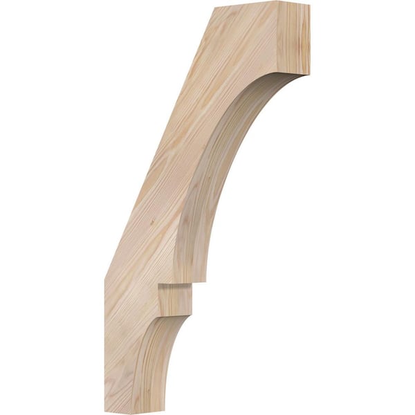 Ekena Millwork 3 1/2"W x 16"D x 28"H Balboa Smooth Knee Brace, Douglas Fir