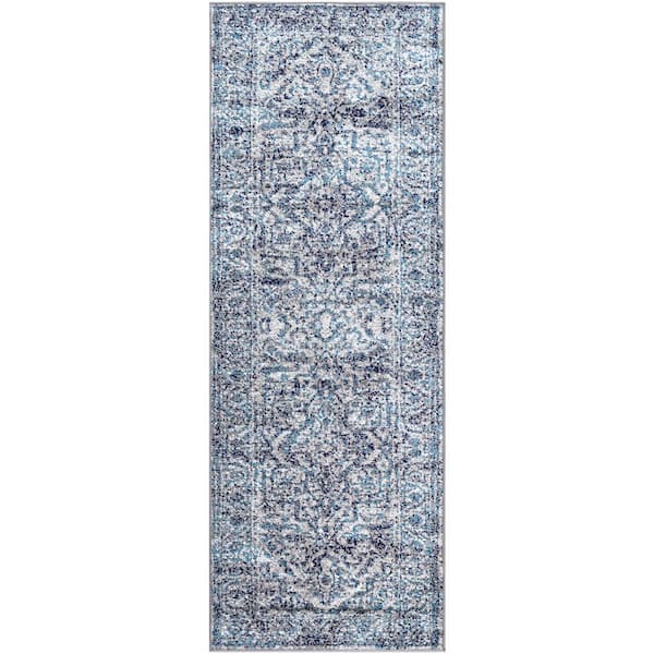 Livabliss Havana Blue 2 ft. 7 in. x 7 ft. 3 in. Runner Rug