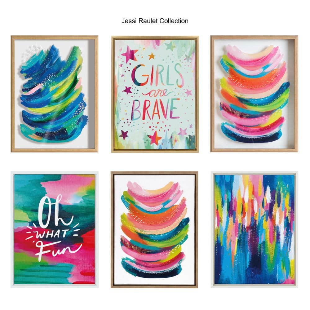 24" x 18" Colorful Abstract Glass Framed Wall Art