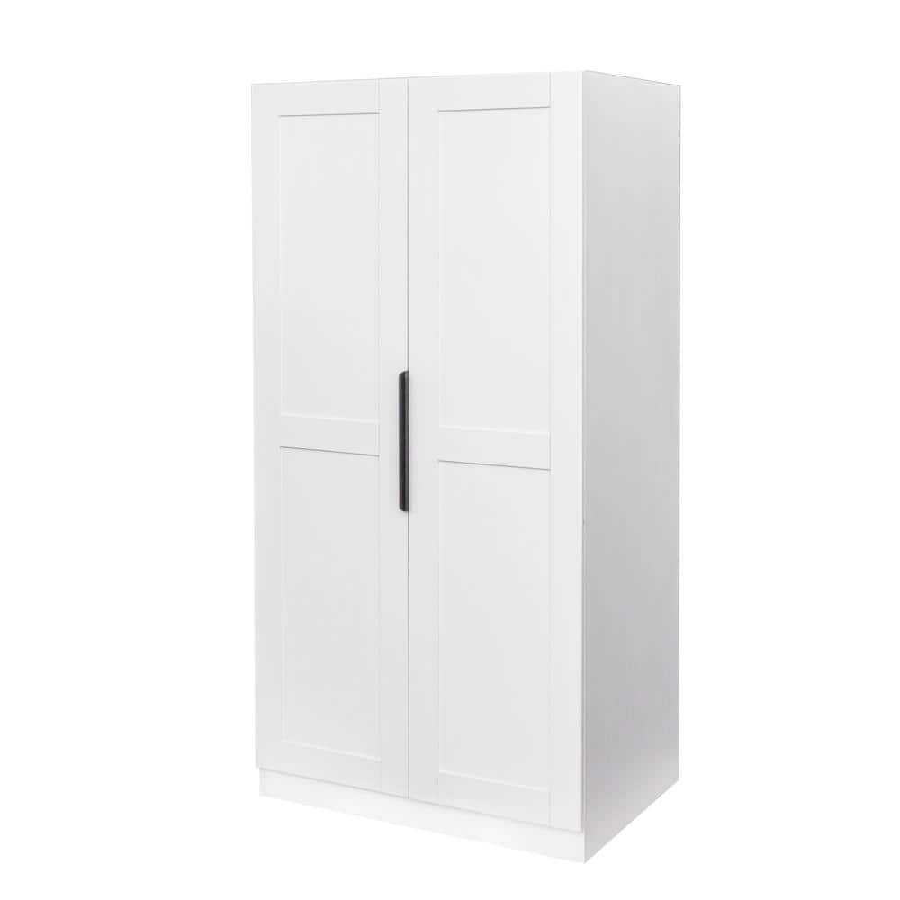 31.5 in. W x 21.65 in. D x 62.99 in. H White MDF Freestanding Linen Cabinet
