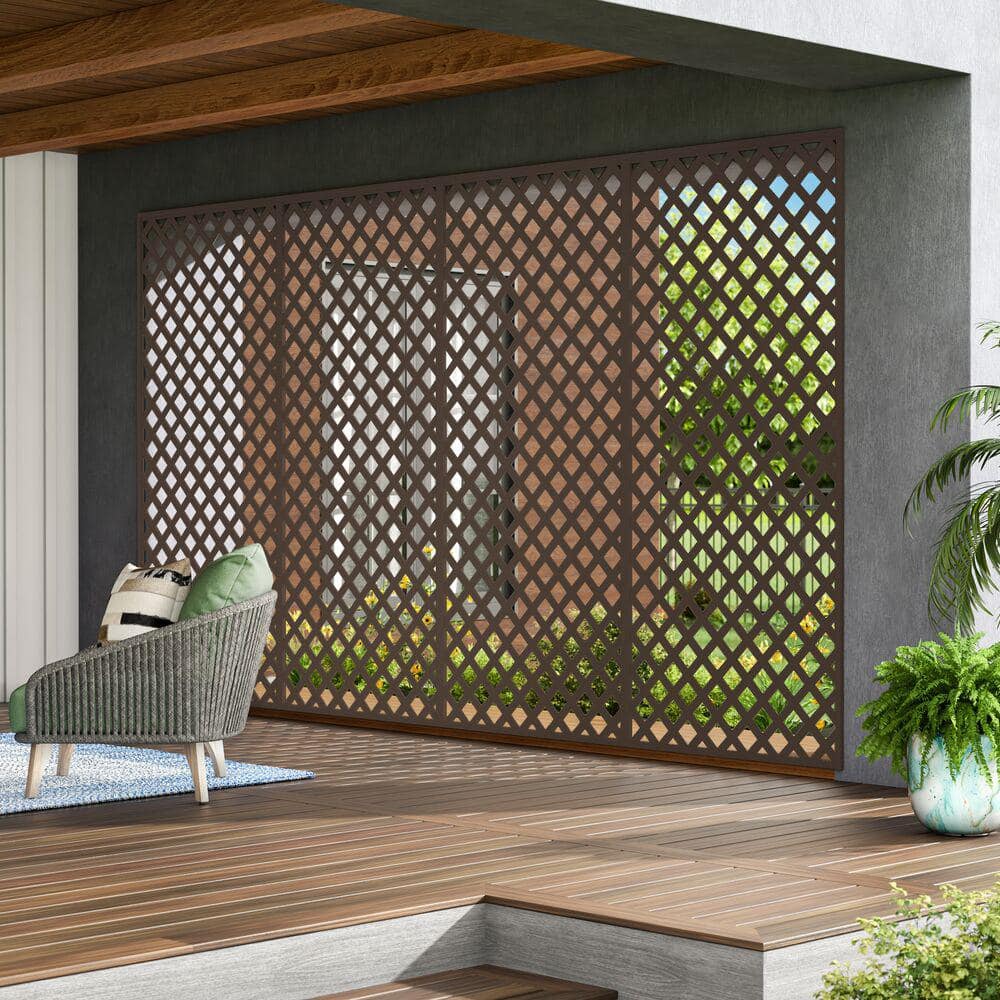 Espresso Classic Diamond Vinyl Lattice Panel 4 ft. x 8 ft.