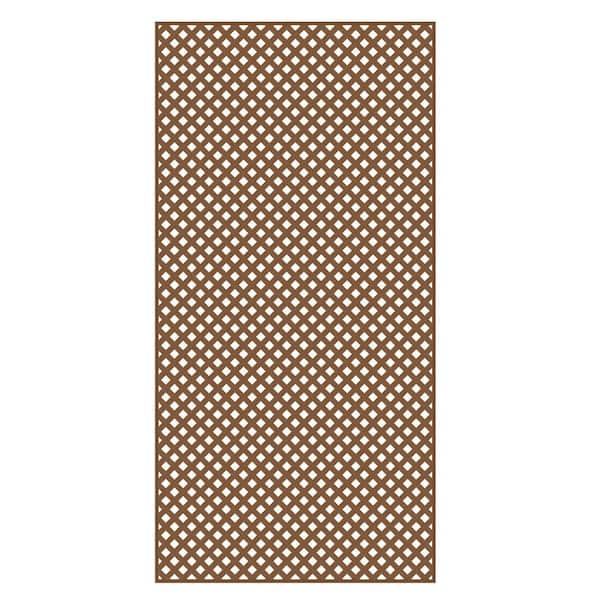 Barrette Outdoor Living 4 ft. x 8 ft. California Redwood Privacy Diamond Vinyl Lattice - Framed