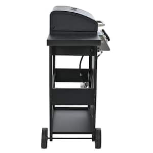25650 BTU 3-Burner Propane Gas Grill with Side Oven and Condiment Rack and Thermometer, Stainless Patio Heater,Black