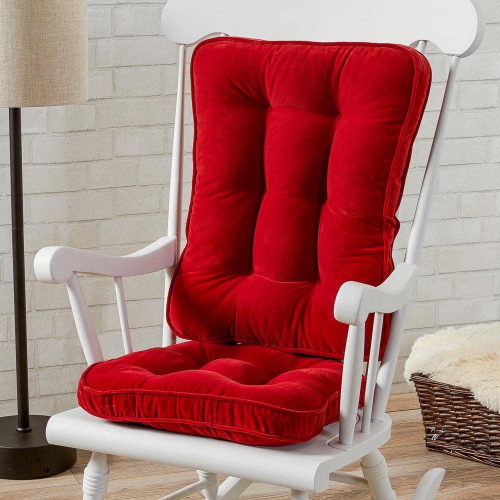 Scarlet Red 2-Piece Rocking Chair Cushion Set