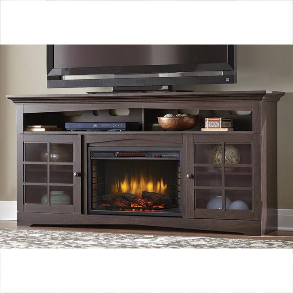 Home Decorators Collection Avondale Grove 70 in. TV Stand Infrared Electric Fireplace in Espresso