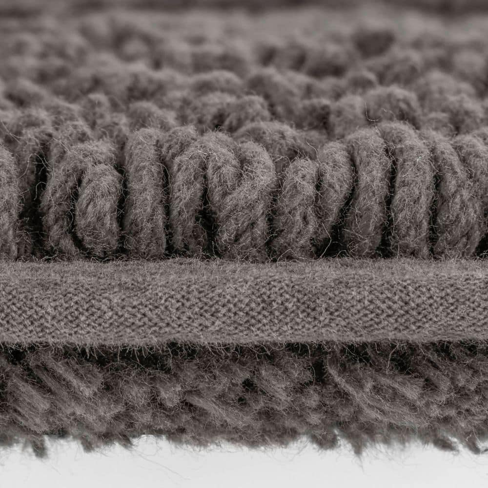 Gray Cotton Tufted Reversible Bath Rug Set