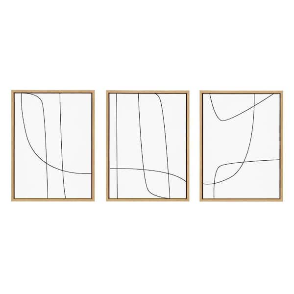 Kate and Laurel Sylvie Modern Line Abstract by the Creative Bunch Studio 3-Piece Framed Art Print 18 in. x 24 in.