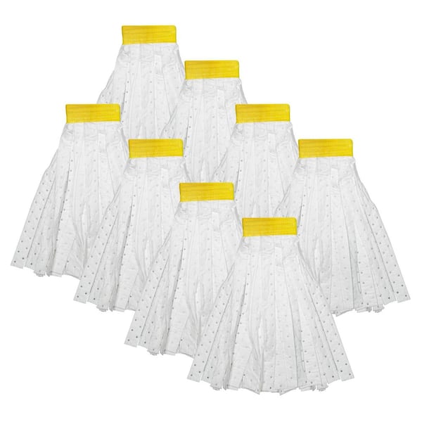 BISON LIFE 6 in. Hydrophobic Polypropylene Flat Mop Head Refill (8-Pack)