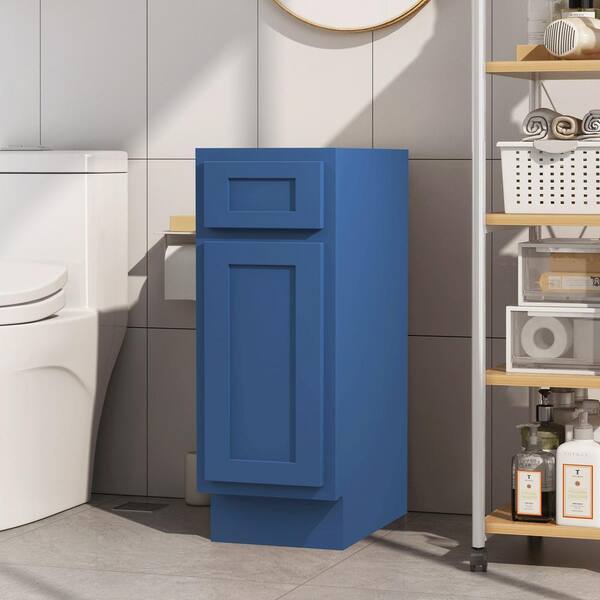 Vanity Art 12 in. W x 21 in. D x 32.5 in. H 1-Drawer Bath Vanity Cabinet without Top in Blue