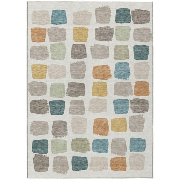 Chantille Machine Washable Indoor/Outdoor Abstract ACN2501 Ivory 10 ft. x 14 ft. Area Rug