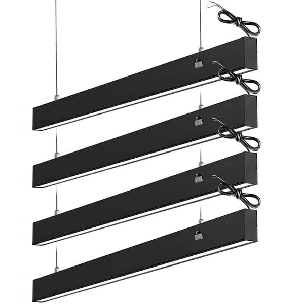 Linkable 4 ft. Linear Pendant Light 50-Watt, 3000K to 5000K Selectable, Dimmable LED Suspended Light for Office (4-Pack)
