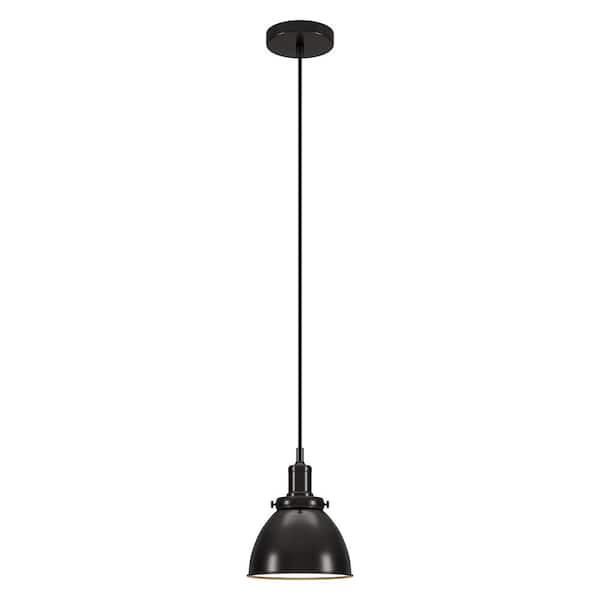 Meyer&Cross Madison 60-Watt 1-Light Blackened Bronze Pendant Light with Blackened Bronze Metal Shade