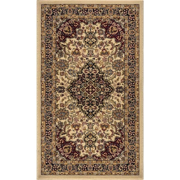 Home Decorators Collection Silk Road Ivory 2 ft. x 3 ft. Medallion Scatter Area Rug