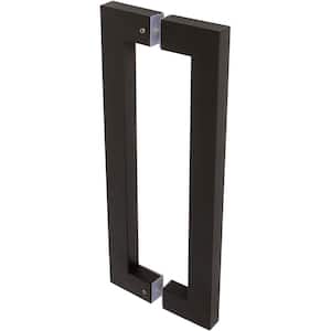 17 in. Black Barn Door Hardware Double Sided Square Pull Handle
