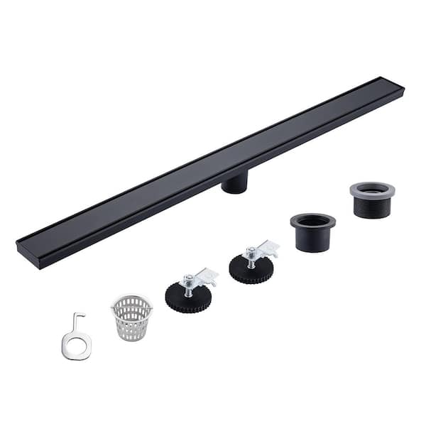 RAINLEX 36 in. Stainless Steel Linear Shower Drain with Tile-in Cover in Matte Black