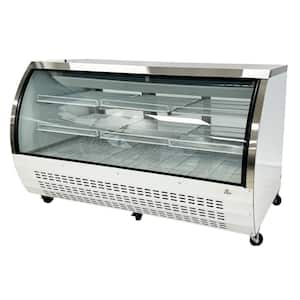 82 in. W 32 cu. ft. Commercial Refrigerator Deli Case Display Case in White Stainless