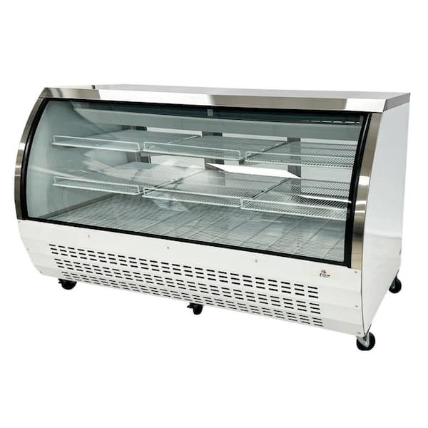 Cooler Depot 82 in. W 32 cu. ft. Commercial Refrigerator Deli Case Display Case in White Stainless