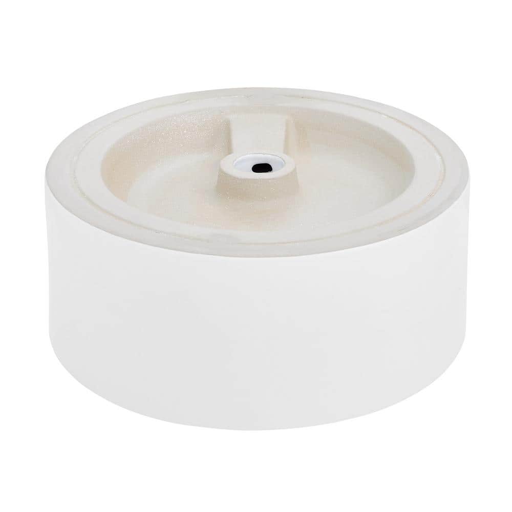 Monaco 16.5" Round Matte White Ceramic Vessel Sink